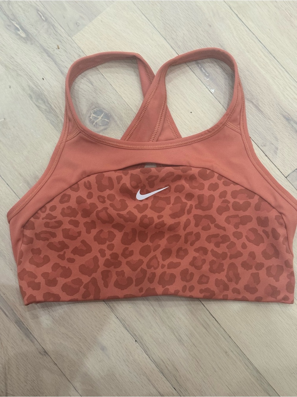Nike Rust Leopard-Print Racerback Sports Bra